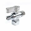 Thrifco Plumbing 1/2 Inch FIP x 3/8 Inch Comp x 1/4 Inch Comp Quarter Turn Brass Angle Stop Valve 4406478